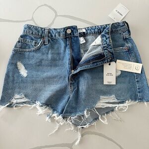 Forever 21 Blue Distressed Jean Shorts